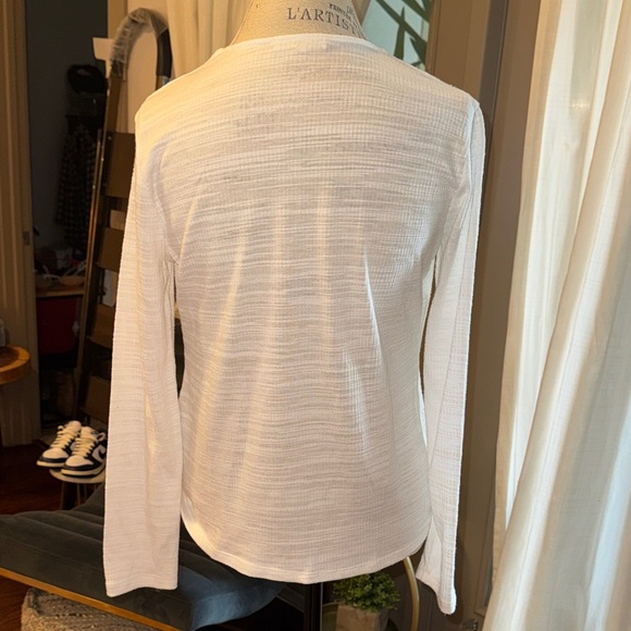 June & Hudson White Wrap Blouse Womens Longsleeve Shirt Soft Material size Small - Picture 4 of 8